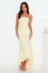 Urban Petal Strapless Maxi Dress Yellow