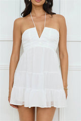 Styled For Sunsets Halter Mini Dress White