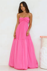 Unforgettable Style Strapless Maxi Dress Pink